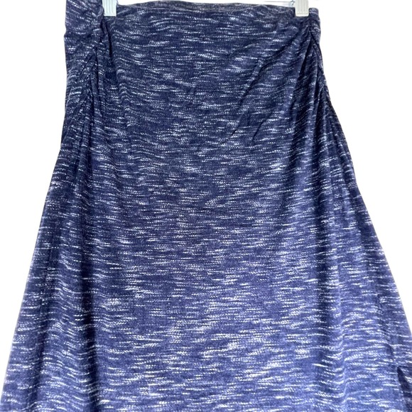 Gap Womens Size S Pull On Maxi Skirt Dark Blue Side Slit Stretch Cotton - Picture 2 of 7